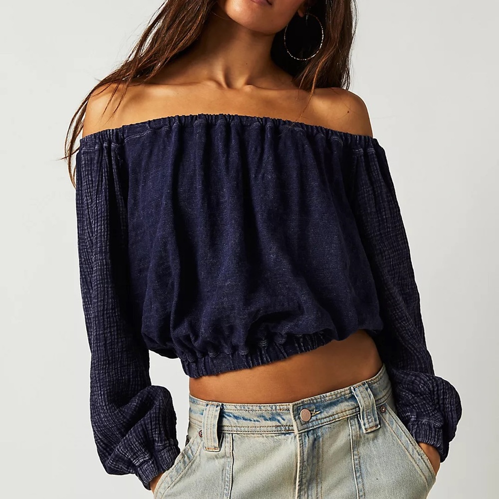 New Free People Parfait Bubble Top in Brown Size Medium